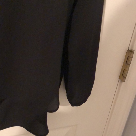 White House Black Market black 3/4 sleeve blouse EUC - Picture 4 of 5
